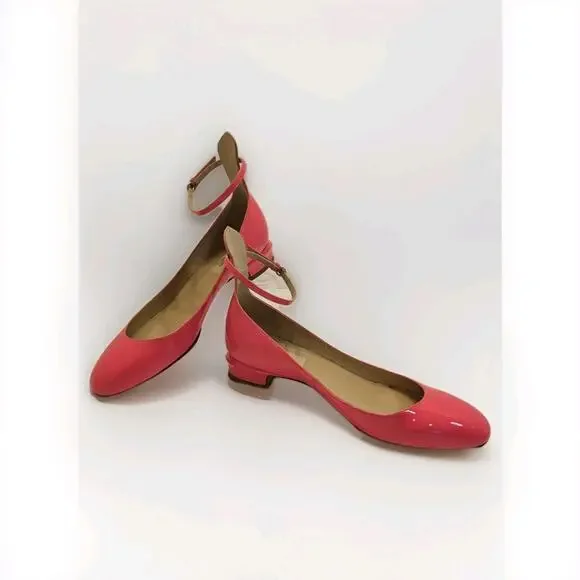 Valentino Garavani 37 Pink‎ Fuchsia Patent Tango Ankle Strap Ballet Low Heel - Picture 8 of 16